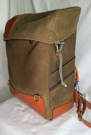 Heldbergs Rucksack limitiert 47/50 Canvas Leder braun
