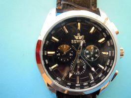 Armbanduhr Sewor Chronograph Optik schwarz neu