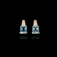 18k White Gold earrings with Diamonds and Topazes