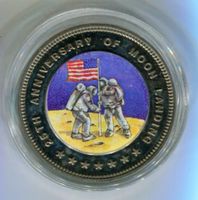 Farbmünze "Apollo 11. 1000 Franc. Äquatorialguinea".