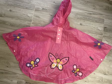 Pinker Kinder CMP Regenponcho 4-5j. mit Schmetterlingen, Top