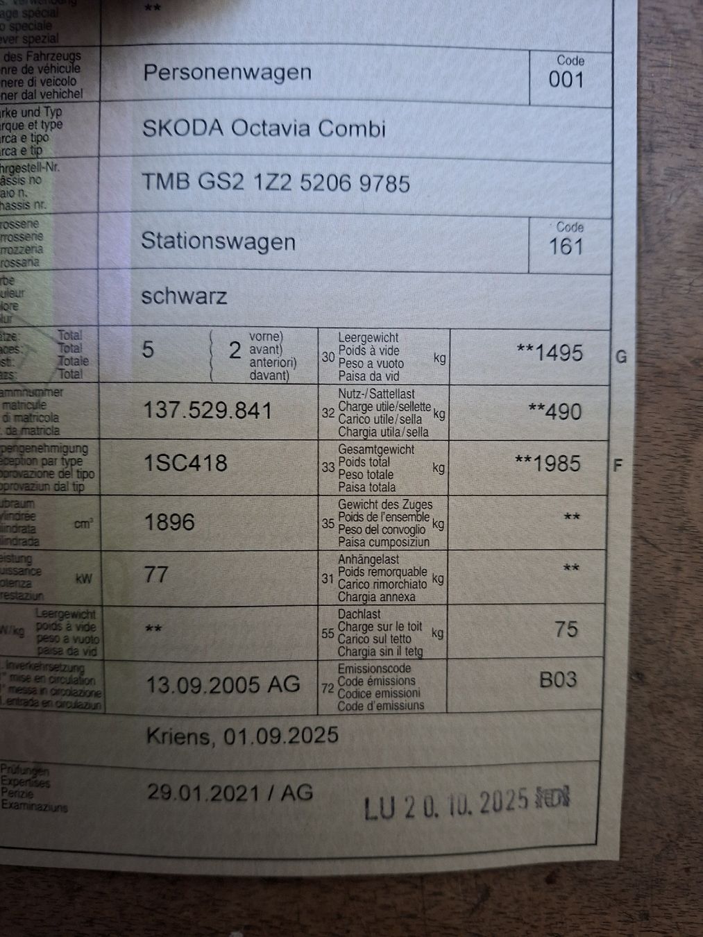 Skoda Autos: Skoda Octavia 1.9 TDI ab 1.- – Défectueux à Neudorf par LM220 6