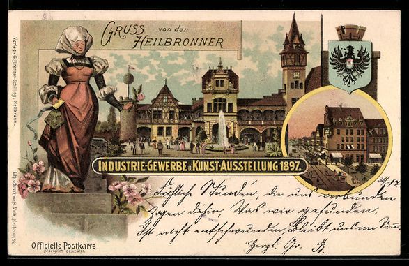 Cancelleria postale: Litho Heilbronn, Gewerbe, Industrie-Auss – Usato da Berlin venduto da bartko-reher