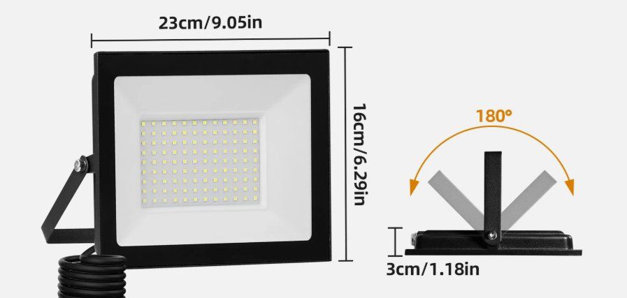 Fari: 10-300Watt LED Fluter Baustrahler – Nuovo e nell'imballaggio originale da Amriswil venduto da JaJa-Express 1