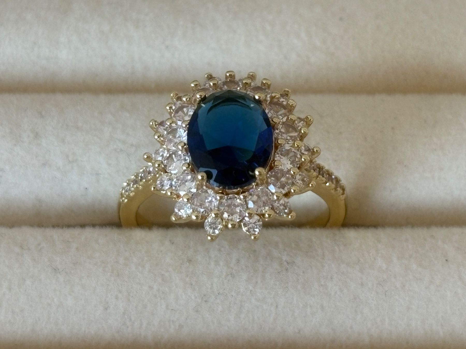 Anelli: Luxus Elegante Gr.19/9 Ring Farbe: Gold/blau – Nuovo (secondo la descrizione) da Biel-Bienne venduto da Roserosse13 5