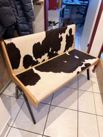 Vintage Bank mit echtem Kuhfell und Stauraum