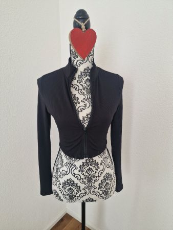 Damen Jäckli/Top mit Reisverschluss schwarz Grösse S neu