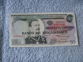 Moçambique 50 Escudos 1970 Banknote - Top Zustand!