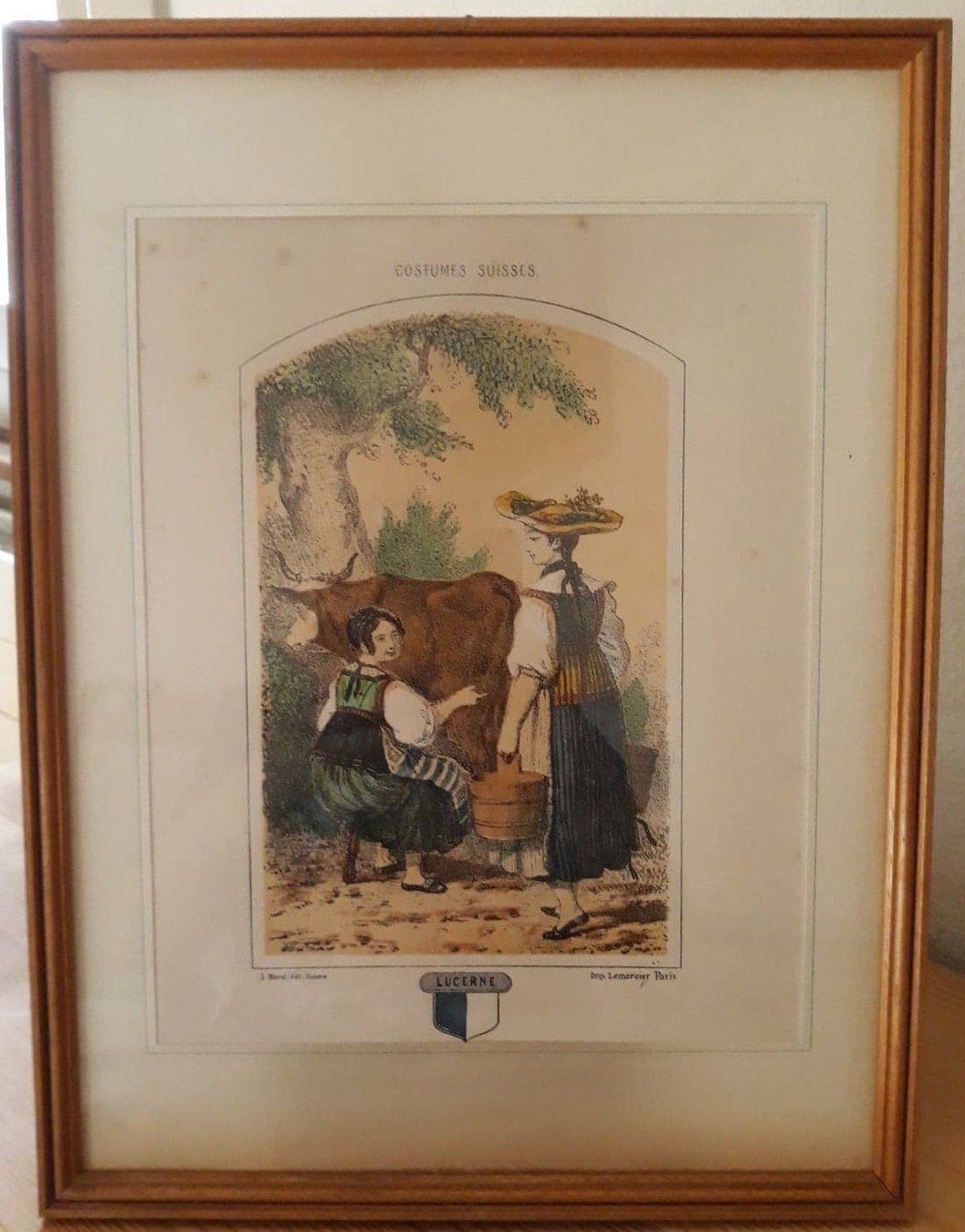 Grafica & Litografie: Cadre COSTUMES SUISSES - LUCERNE - Litho – Usato da Le Locle venduto da borgespatricia