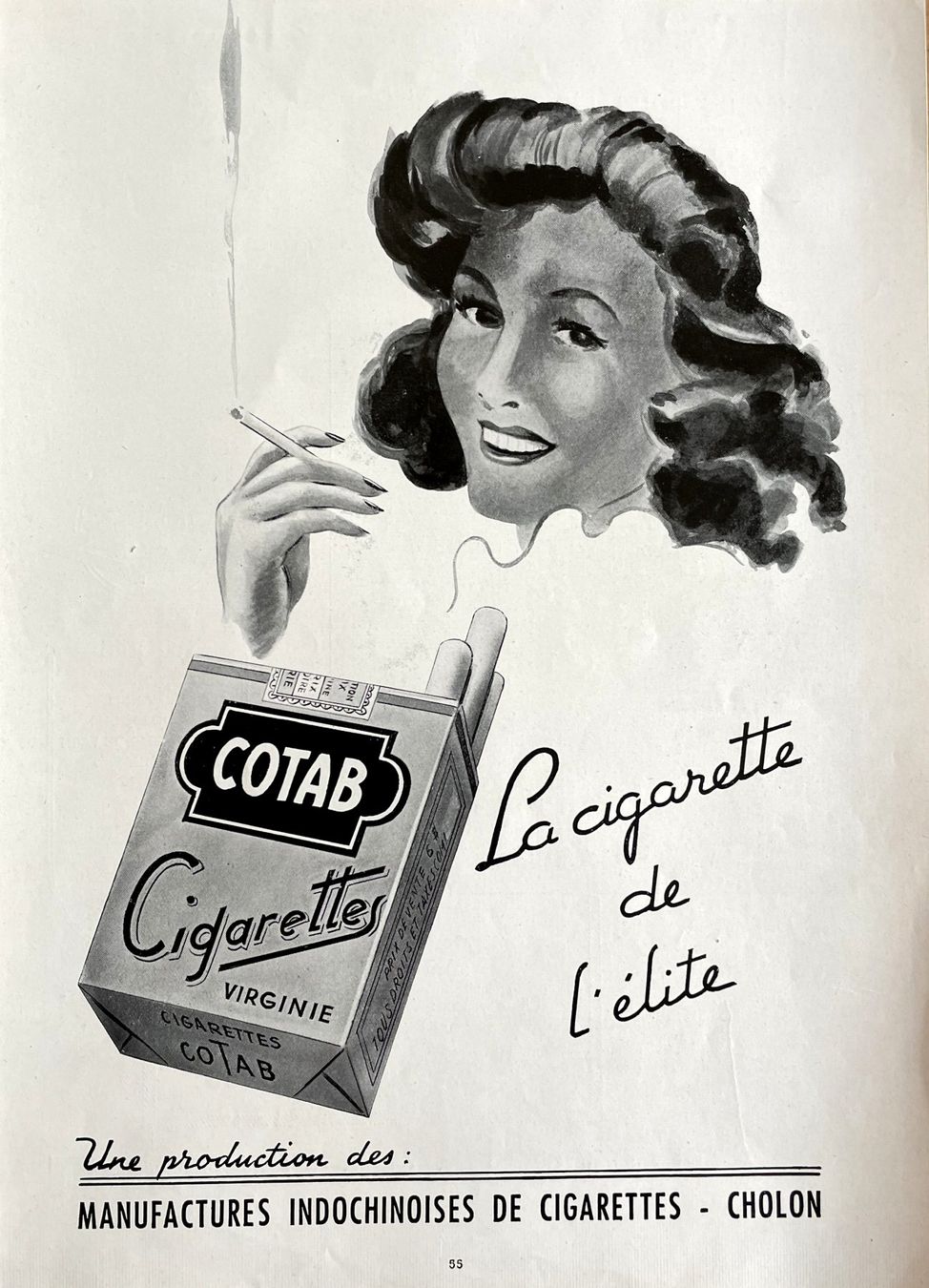 Poster & Bilder: Cotab Cigarettes - Alte Werbung / Ancienne publicité 1950 – Gebraucht aus Savagnier von Ne2065
