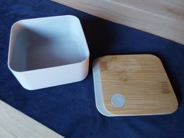 Box grau Bambusdeckel neuwertig