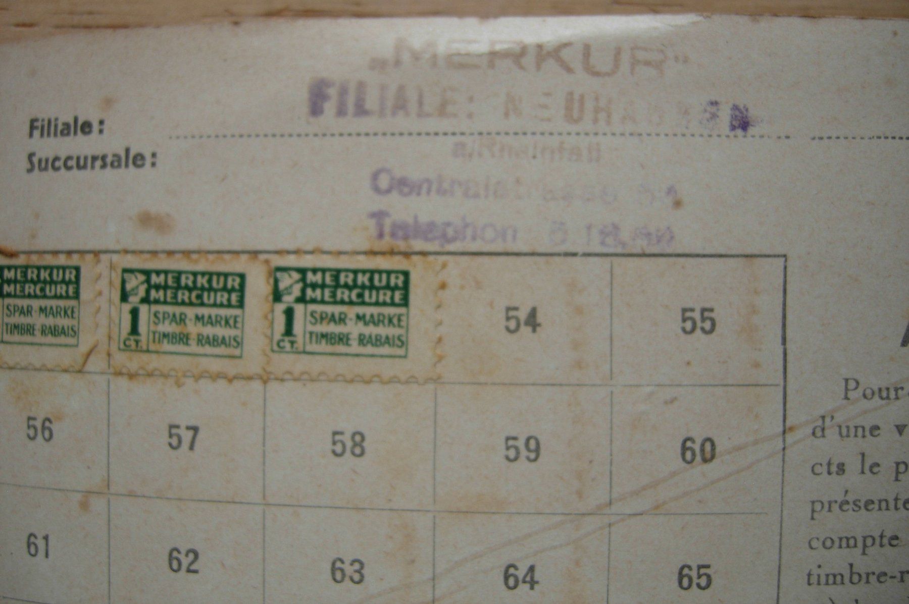 Documenti: Rabattmarken Heft von Merkur – Usato da Dübendorf venduto da rumpumpel 5