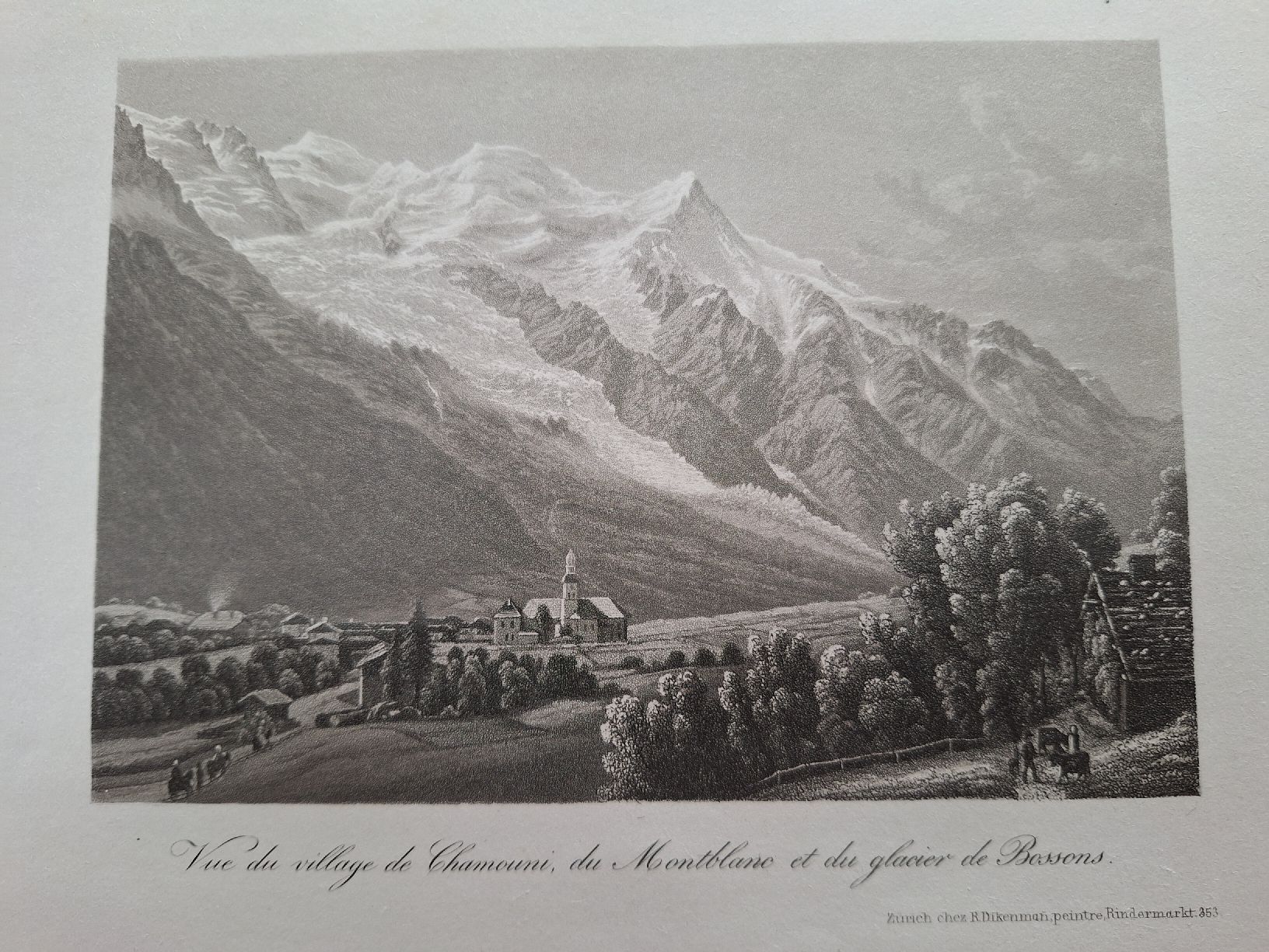 Incisioni: CHAMOUNI  MONTBLANC. GLACIER DE BOSSON – Usato da Bevaix venduto da bohrap