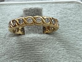 ❤️🍀❤️Gr:16 /6 Gold 750  Ring mit Diamanten Alliance❤️🍀❤️