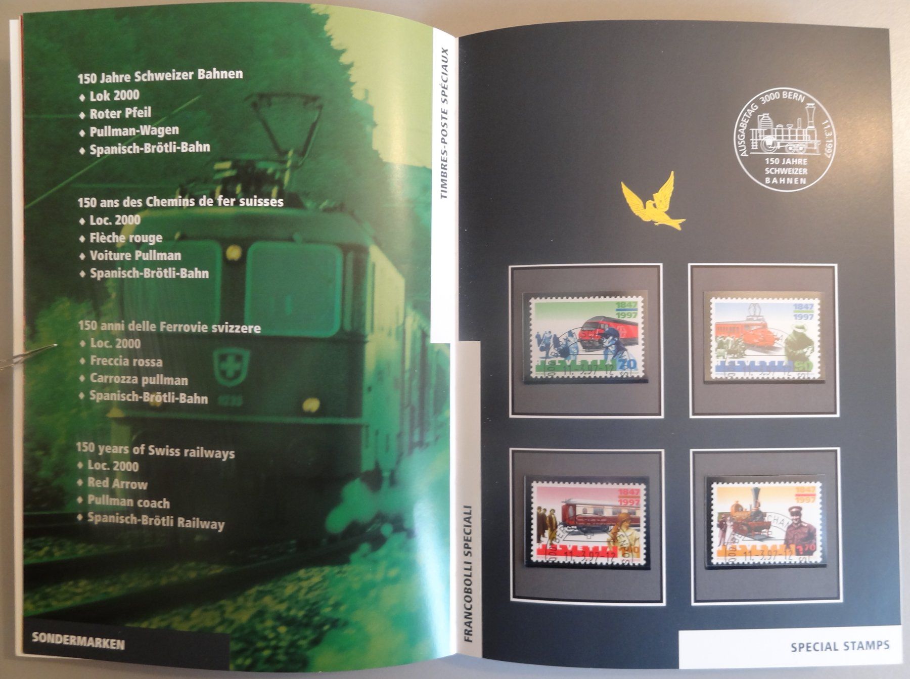 Tutti i francobolli: Jahrbuch Schweizer Briefmarken 1997 der Post, gestempelt – Usato da Gränichen venduto da Teufenthaler 3