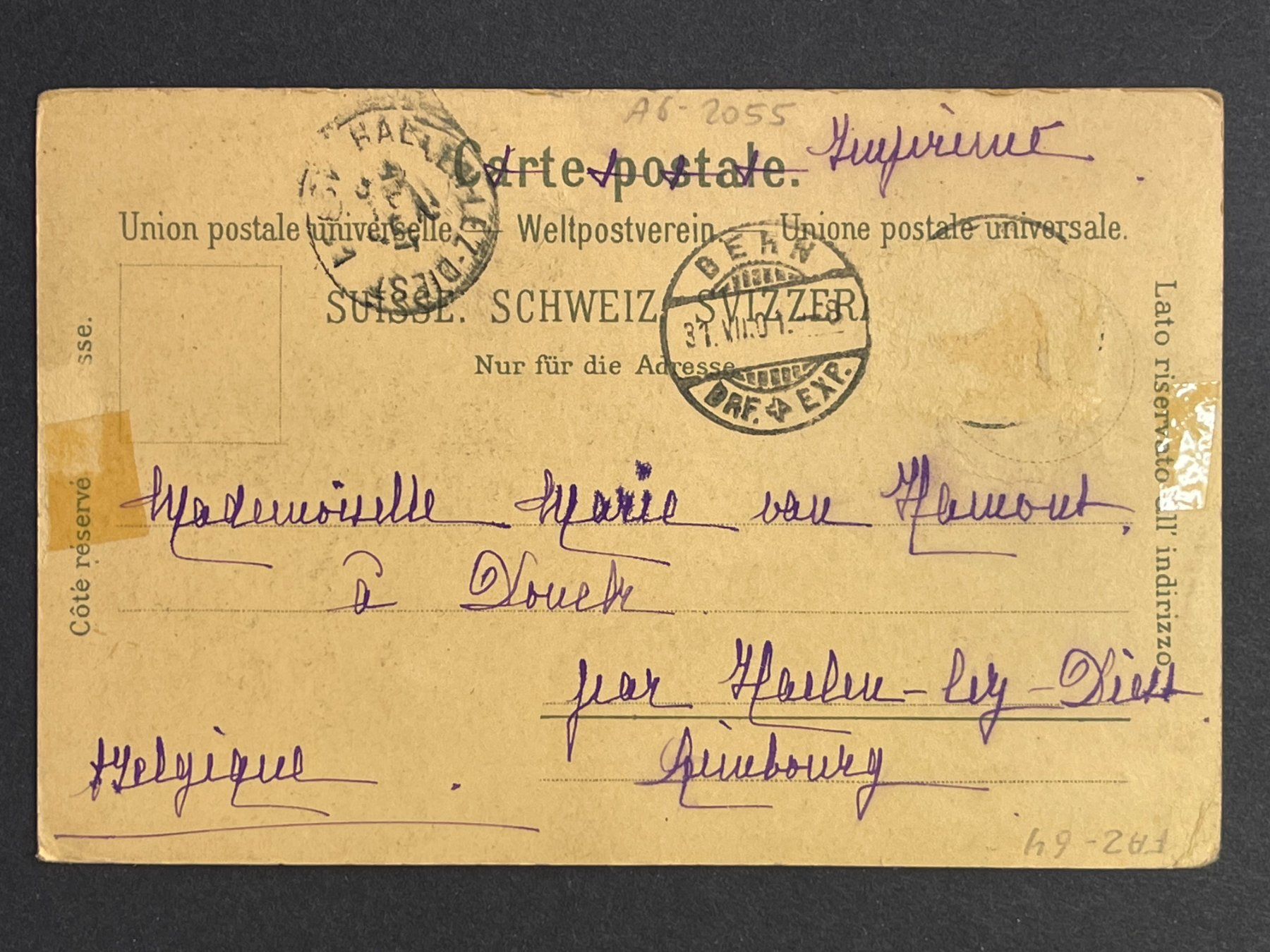 Cartoline postali: Gruss aus Bern, 1901 – Usato da Steg VS venduto da _vinci_ 1