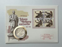 Münze 5 Mark Goethe Deutschland Münzbrief Philswiss