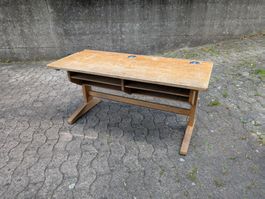 Altes Schulpult Doppelpult Holz Vintage Mobil Schulbank