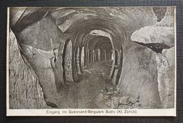 AK Quarzsand Bergwerk BUCHS Mineure TUNNELBAU 1921