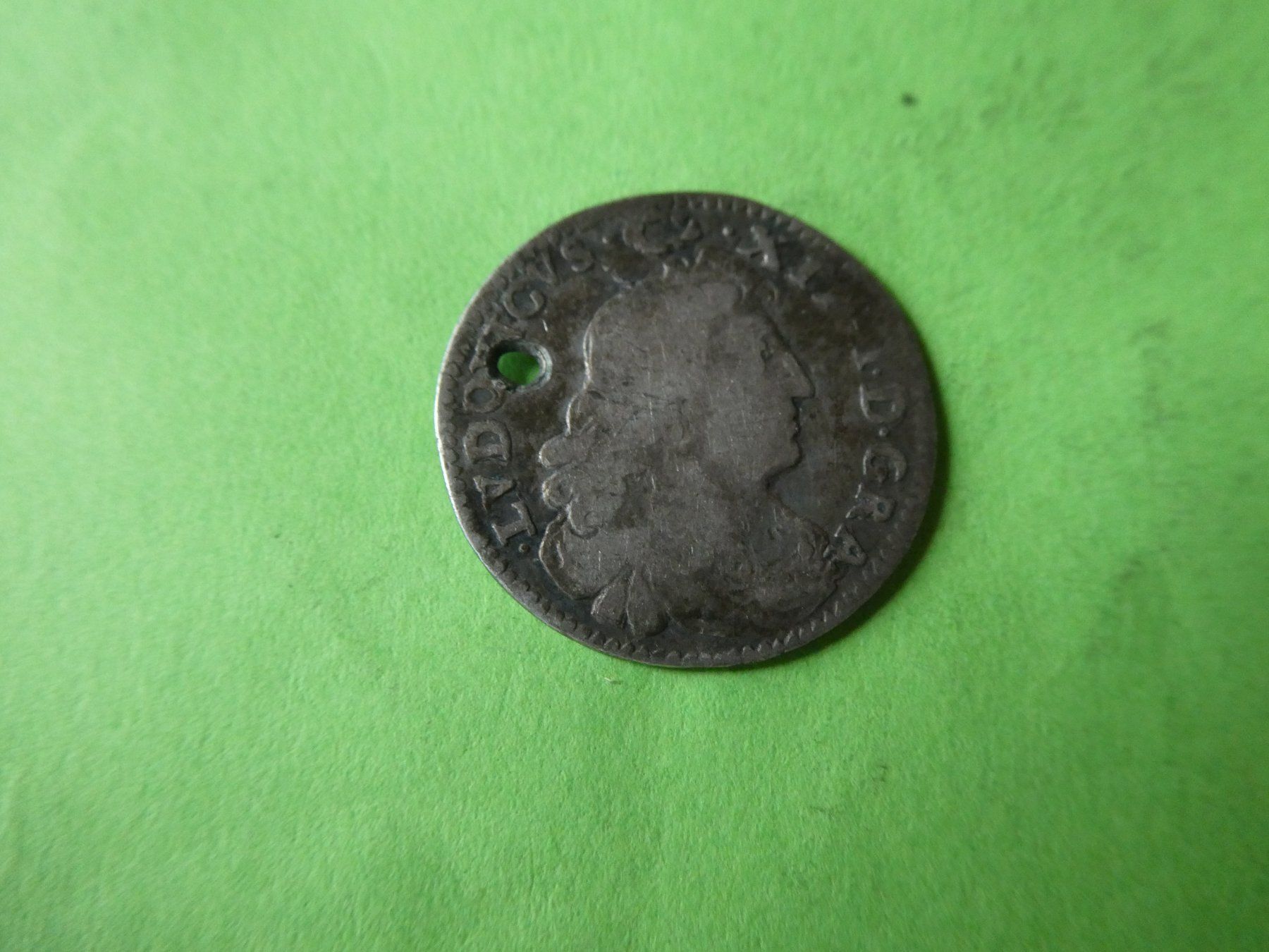Alle Münzen: Frankreich 1674, Silbermünze 19 mm – Gebraucht aus Hinterforst von Rohusri