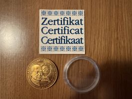 Münze aus Kupfer/Nickel vergoldet