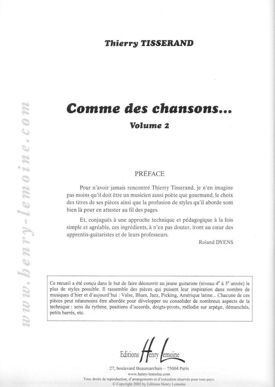 Livres: COMME DES CHANSONS - vol. 2 avec CD – Neuf avec emballage d'origine à St-Blaise par partita-ch 1