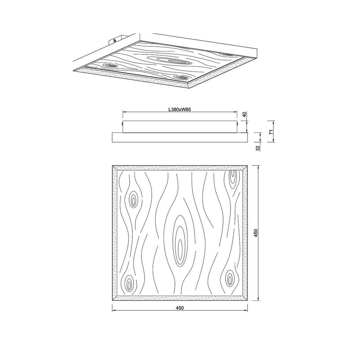 Lampadari & plafoniere: LED Deckenleuchte, Holz, 45 cm x 45 cm – Nuovo (secondo la descrizione) da Kreuzlingen venduto da Smart-Light 4