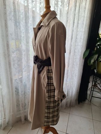 Manteau Trenchcoat beige avec carreaux , Taille 40-42