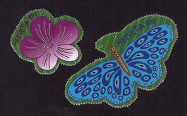 2016_1605A+06A_Schmetterling&Blume aus Block «LASERSCHNITT»!