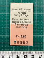 Blatten / Naters, Billett PTT Betriebe, 1987, Postauto, Brig