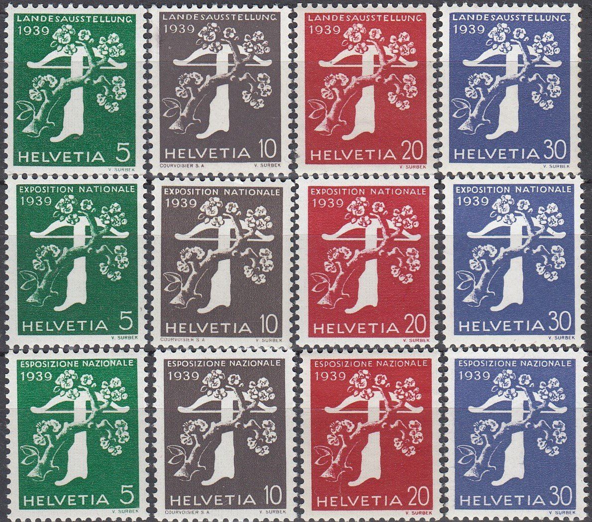 Alle Briefmarken: 228-234** beide Papiervarianten, geriffelter + glatter Gummi – Neu (gemäss Beschreibung) aus Spreitenbach von Lienbi01