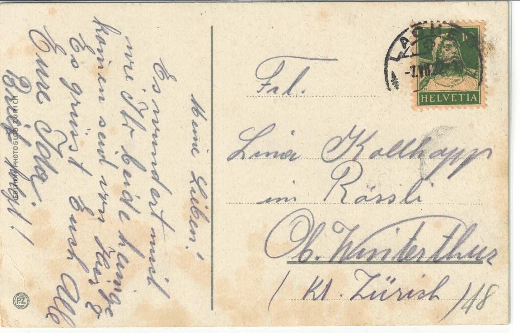 Cartoline postali: Lachen - Generalansicht - Litho – Usato da Ettingen venduto da Kartenplanet 1