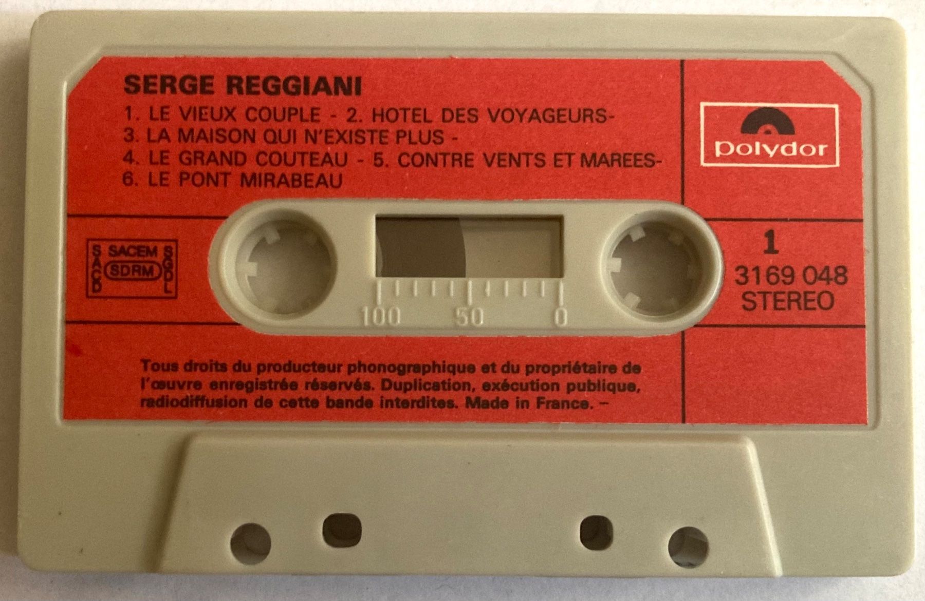 Musicassette: SERGE REGGIANI - SERGE REGGIANI – Usato da Poliez-Pittet venduto da Newtown-Records 2