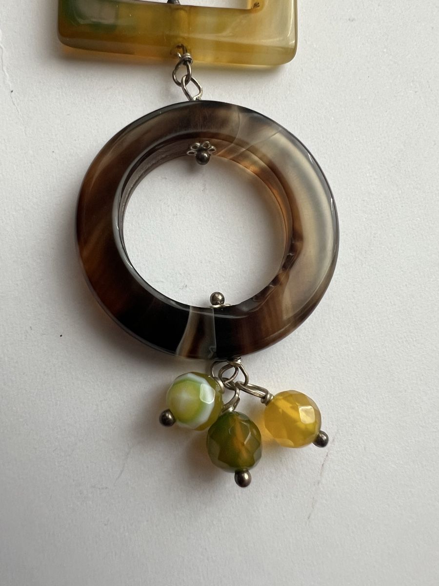 Ciondoli: Pendant crafted from bone with natural stones, 925 Silver – Usato da Zürich venduto da Zurich_TimeCapsule 1