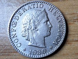 20 Rappen 1930 - fast vorzüglich!