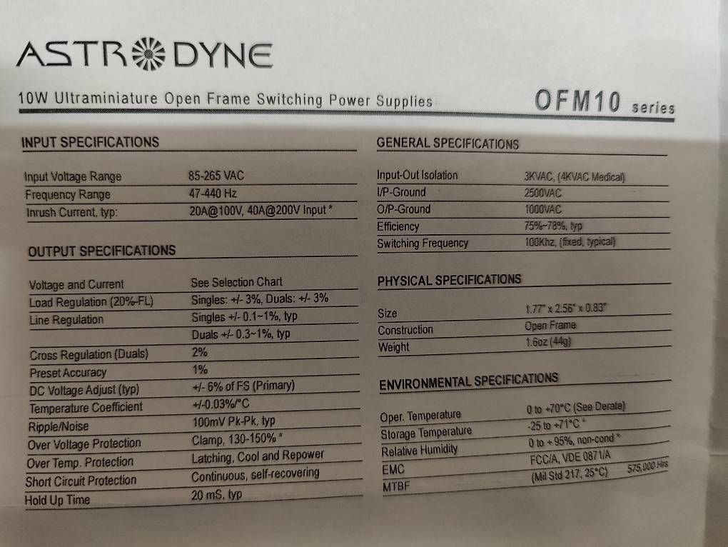 Convertitori: 8x 10W Switching Power Supply, OFM-010 – Nuovo e nell'imballaggio originale da Stäfa venduto da TBStaefa 3