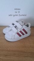 Turnschuhe Adidas, Gr. 21 weiss/pink, sehr guter Zustand