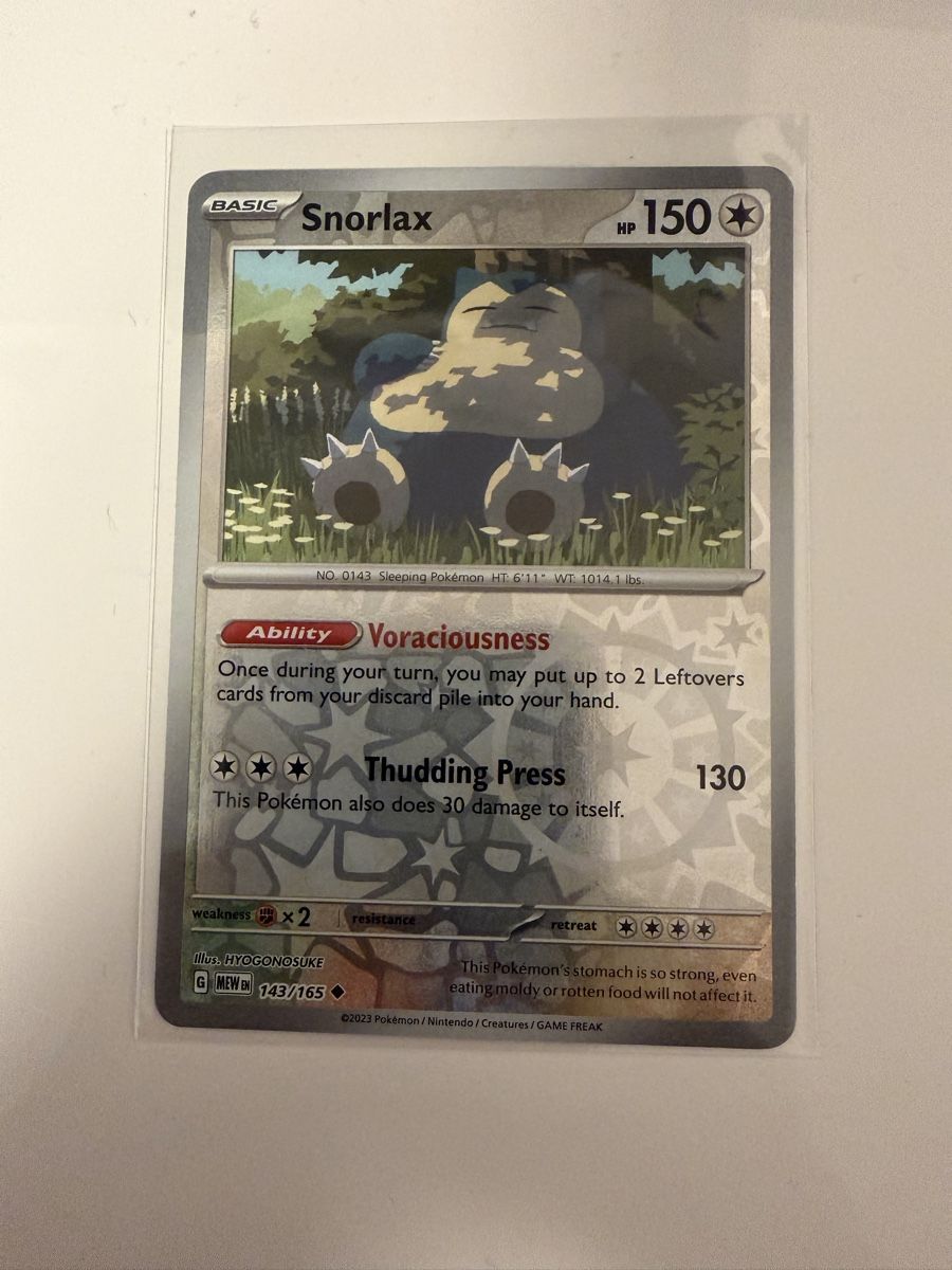 Pokémon Carte collezionabili: Snorlax Reverse Holo 143/165 EN – Nuovo (secondo la descrizione) da St. Margrethen SG venduto da mar_r9qg