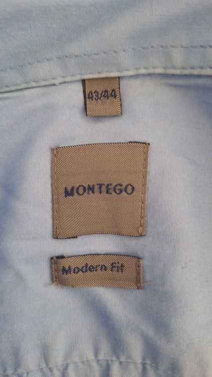 Camicie: MONTEGO Herren Hemd, Hellblau, Grösse 43/44 – Usato da Unterengstringen venduto da natszp 1