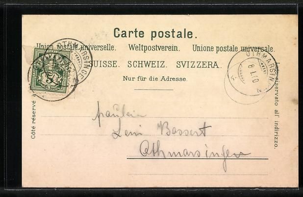 Cartoline postali: Litho Beinwil a. See, Gesamtansicht, Auf – Usato da Berlin venduto da bartko-reher 1