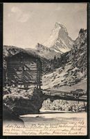 AK Zermatt, Ortspartie, 1905