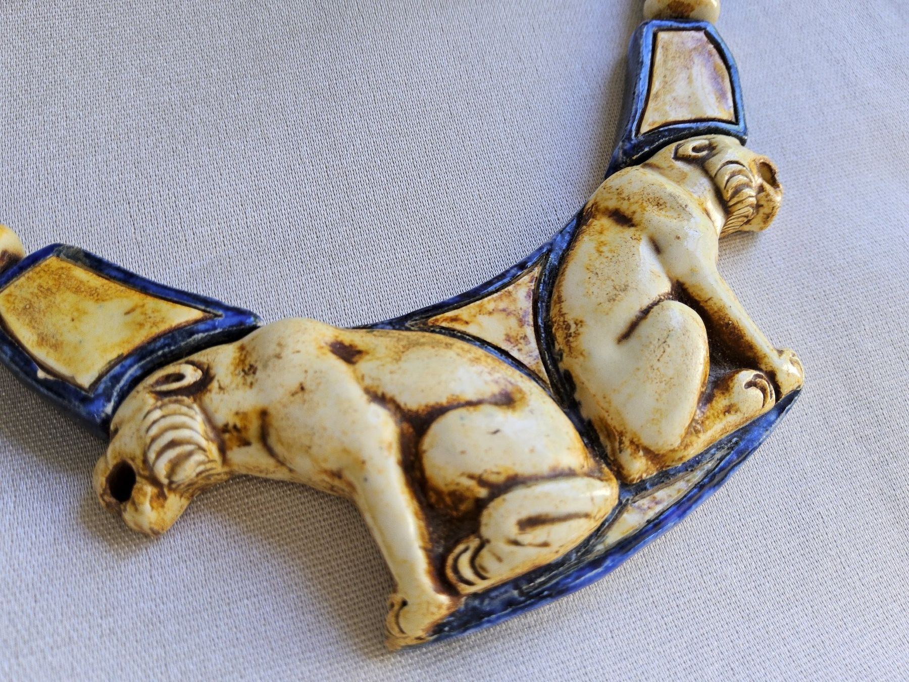 Catenine: Art Déco Egyptian Revival Collier, ca 1930 – Usato da Zürich venduto da SciTec 2