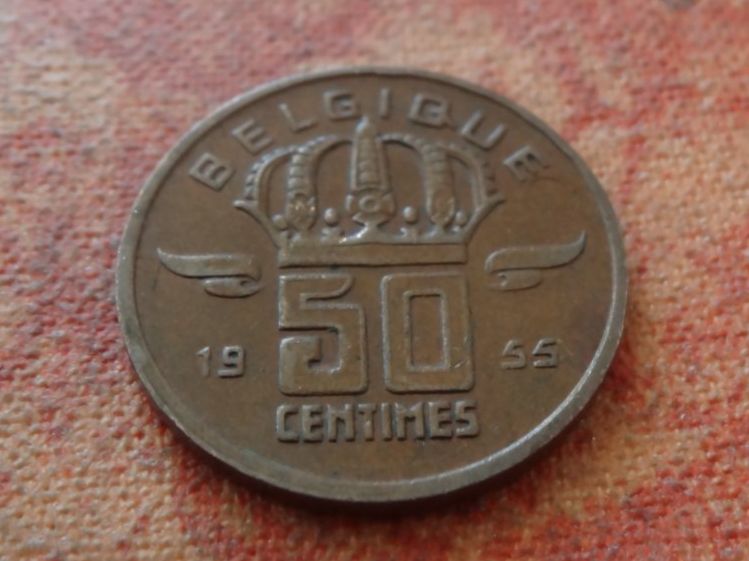 BELGIQUE 50 Centimes 1955 (P) (D'occasion) à RomanelsurLausanne pour