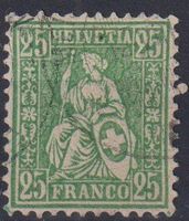 Sitzende Helvetia "25", Nr.49,V-O, SBK 150.-++++