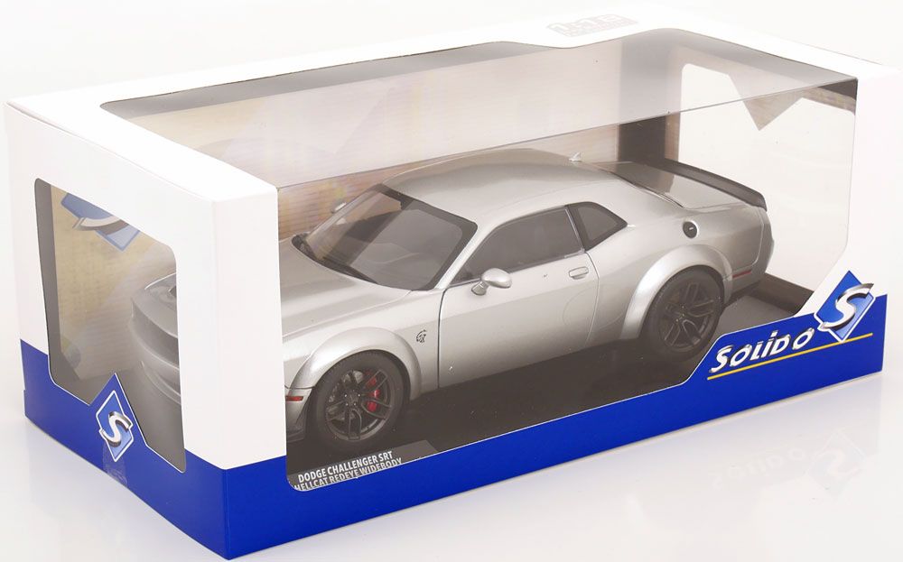 Dodge Modellini d'auto: DODGE CHALLENGER SRT HELLCAT WIDEBODY 2023 SILBER 1:18 SOLID – Nuovo e nell'imballaggio originale da Suhr venduto da Moebelsiralfred 4