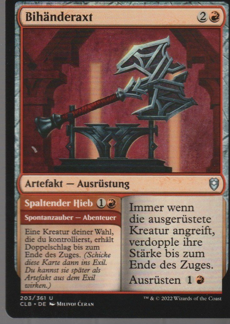 Magic The Gathering Carte collezionabili: TCG Magic The Gathering MTG CLB 203 Bihänderaxt – Nuovo (secondo la descrizione) da Vezia venduto da Aquarius_Age