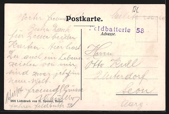 Cartoline postali: Aesch /BL, Ortsansicht mit Schloss Pfeff – Usato da Berlin venduto da bartko-reher 1