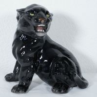 Original RONZAN Italien Keramik Panther Skulptur Mid-Century