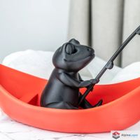 Fishing Frog Sculpture – A Whimsical Catch! - 3D Printed