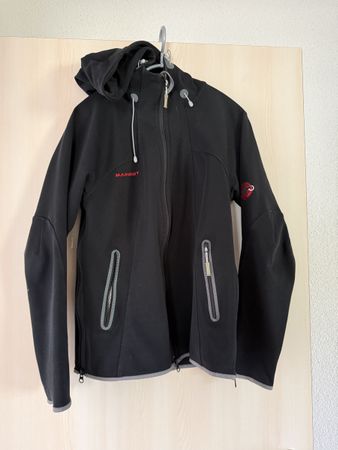 Mammut Softshell Jacke mit Kapuze schwarz Grösse M/L